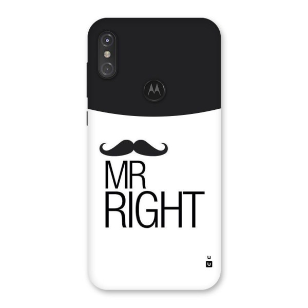 Mr. Right Moustache Back Case for Motorola One Power