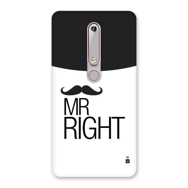 Mr. Right Moustache Back Case for Nokia 6.1