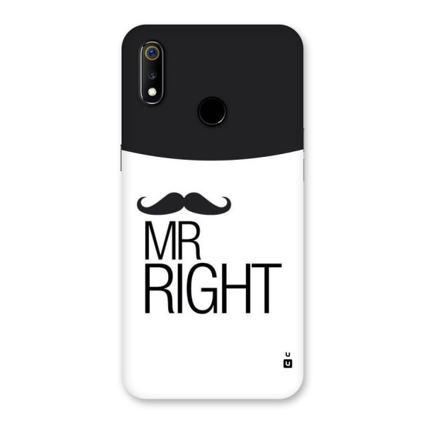 Mr. Right Moustache Back Case for Realme 3