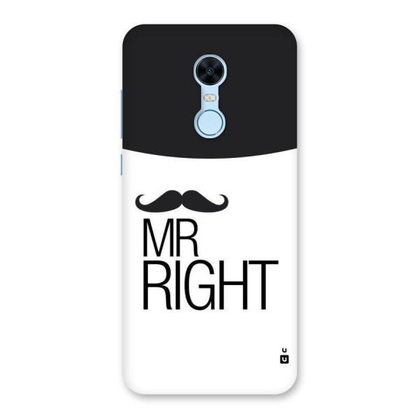 Mr. Right Moustache Back Case for Redmi Note 5