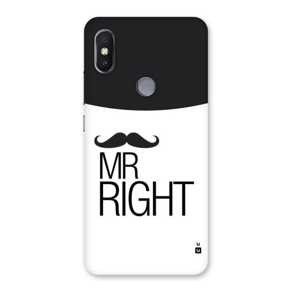 Mr. Right Moustache Back Case for Redmi Y2