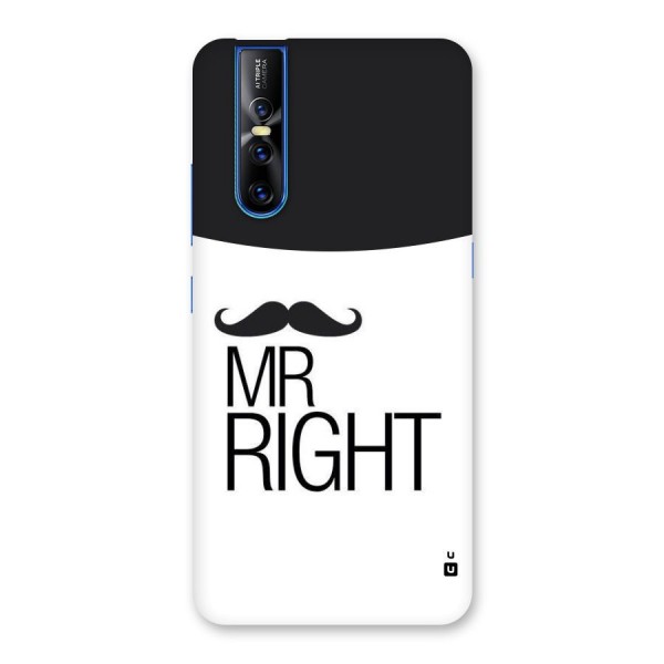 Mr. Right Moustache Back Case for Vivo V15 Pro
