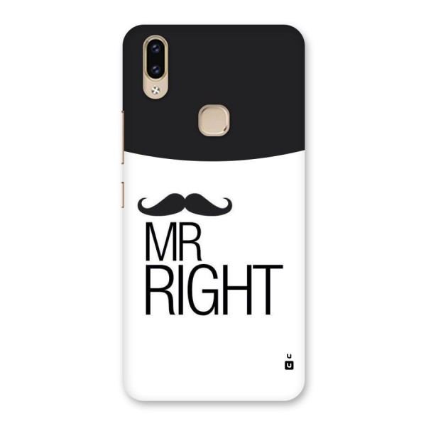 Mr. Right Moustache Back Case for Vivo V9 Youth