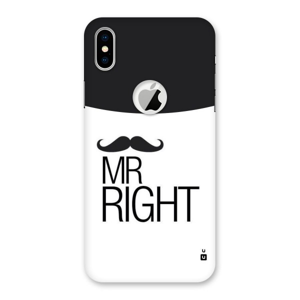 Mr. Right Moustache Back Case for iPhone XS Logo Cut