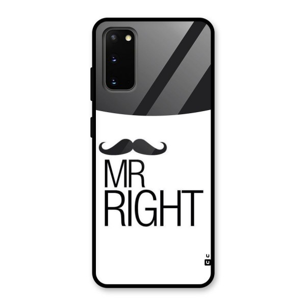 Mr. Right Moustache Glass Back Case for Galaxy S20