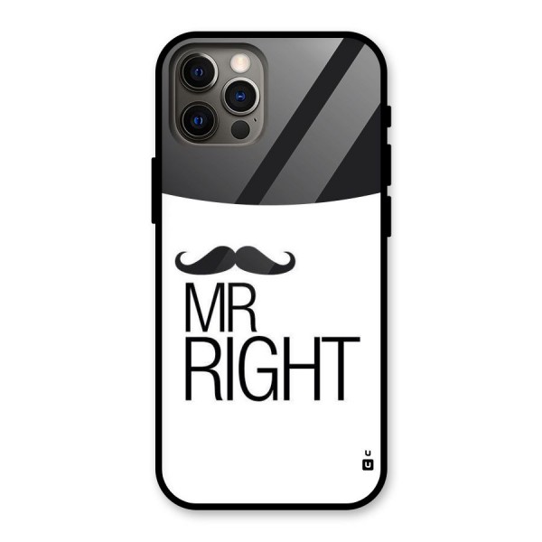 Mr. Right Moustache Glass Back Case for iPhone 12 Pro
