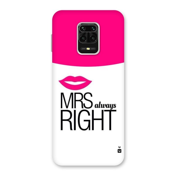 Mrs always right Back Case for Redmi Note 9 Pro