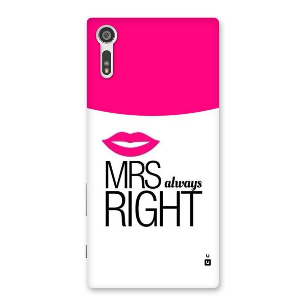 Mrs always right Back Case for Xperia XZ