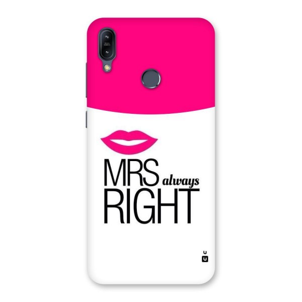 Mrs always right Back Case for Zenfone Max M2