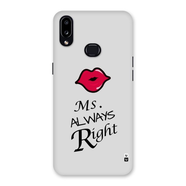 Ms. Always Right. Back Case for Galaxy A10s