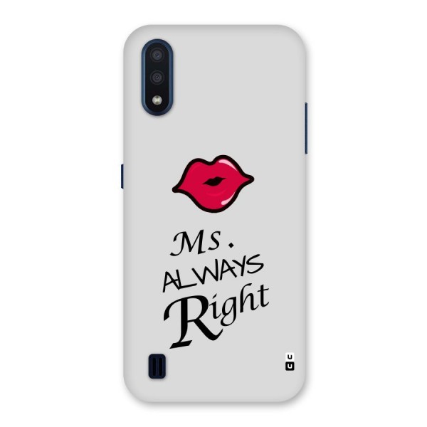 Ms. Always Right. Back Case for Galaxy M01