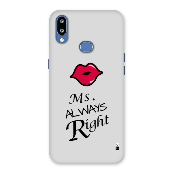 Ms. Always Right. Back Case for Galaxy M01s