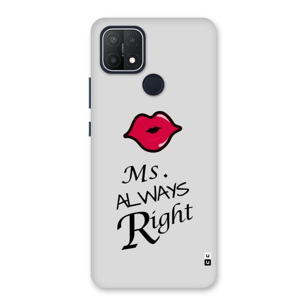 Ms. Always Right. Back Case for Oppo A15