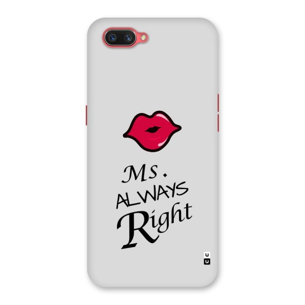Ms. Always Right. Back Case for Oppo A3s