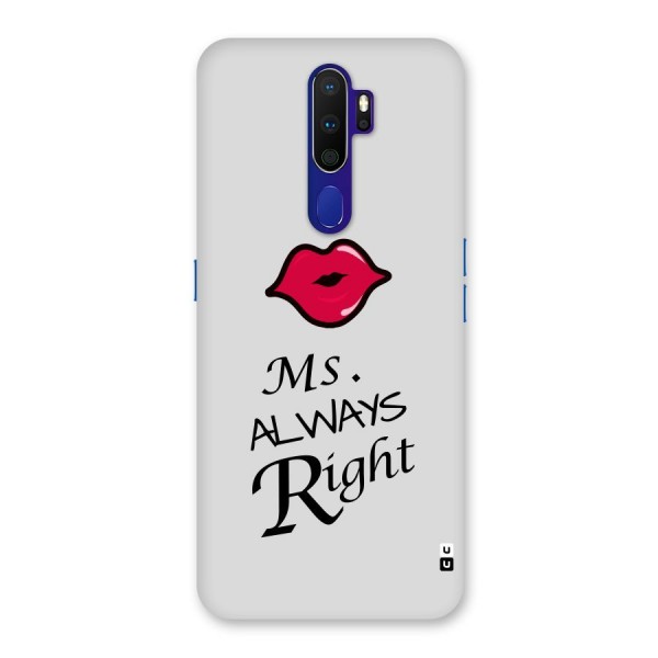 Ms. Always Right. Back Case for Oppo A9 (2020)