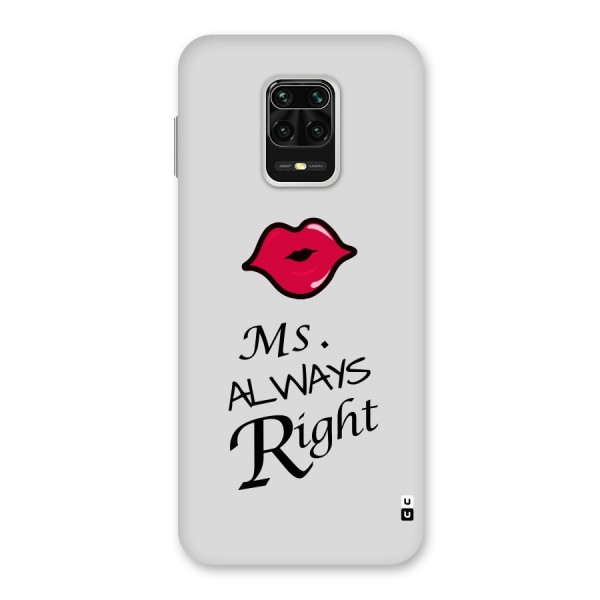 Ms. Always Right. Back Case for Redmi Note 9 Pro Max