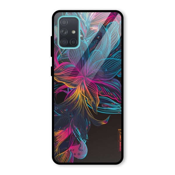 Multi-Colour Flowers Glass Back Case for Galaxy A71