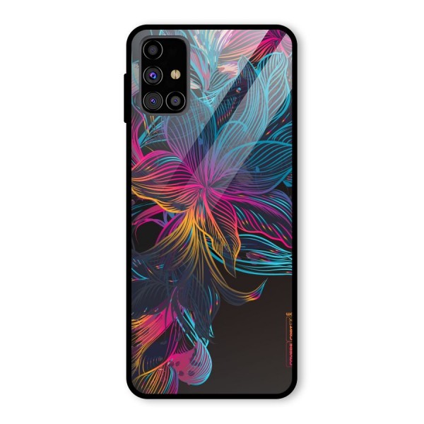 Multi-Colour Flowers Glass Back Case for Galaxy M31s
