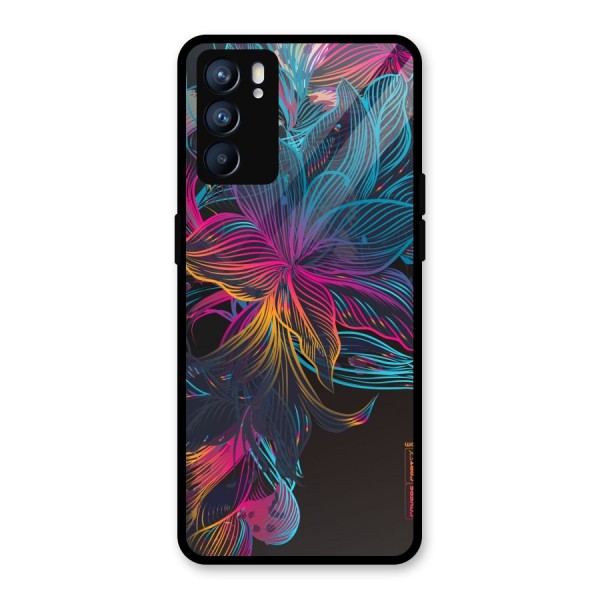 Multi-Colour Flowers Glass Back Case for Oppo Reno6 5G