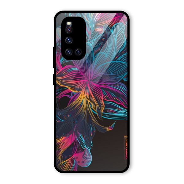 Multi-Colour Flowers Glass Back Case for Vivo V19