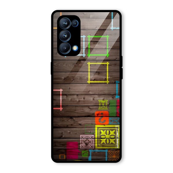 Multicolor Frame Design Glass Back Case for Oppo Reno5 Pro 5G