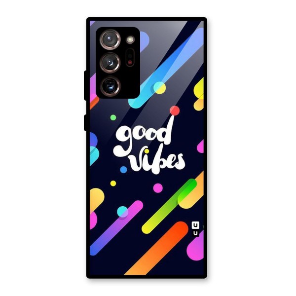 Multicolor Good Vibing Glass Back Case for Galaxy Note 20 Ultra