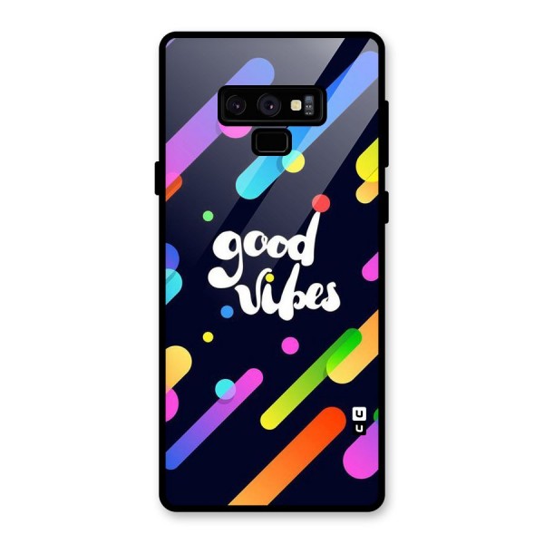 Multicolor Good Vibing Glass Back Case for Galaxy Note 9