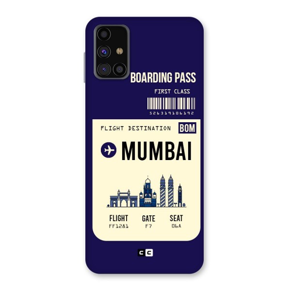 Mumbai Boarding Pass Back Case for Galaxy M31s