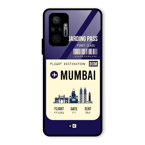 Mumbai Boarding Pass Glass Back Case for Redmi Note 10 Pro Max