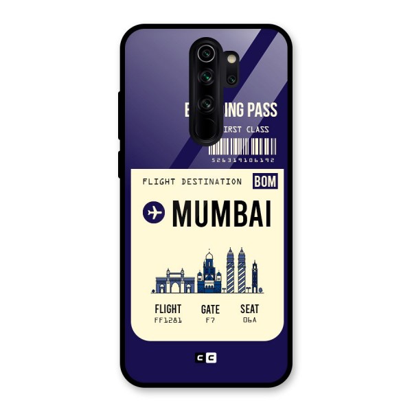 Mumbai Boarding Pass Glass Back Case for Redmi Note 8 Pro