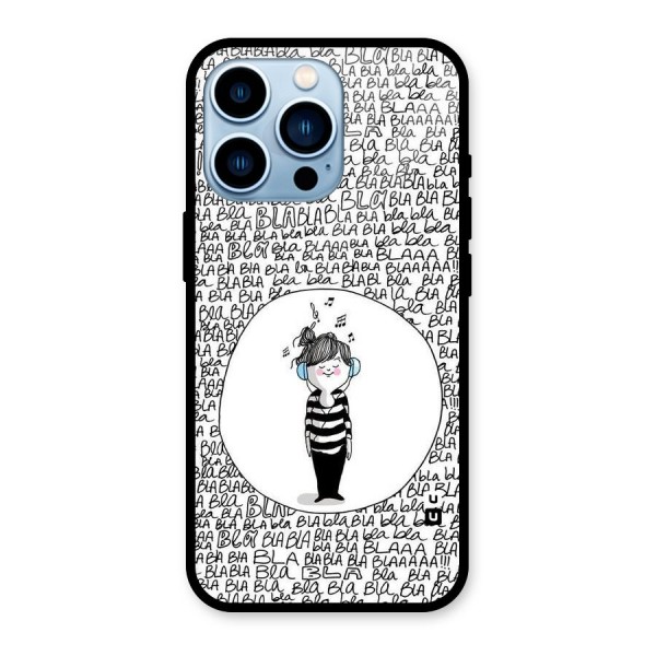 Music And Bla Bla Glass Back Case for iPhone 13 Pro