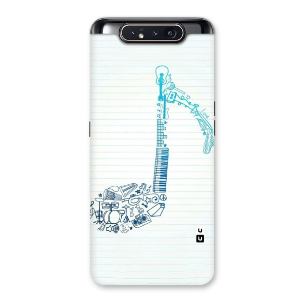 Music Note Design Back Case for Galaxy A80