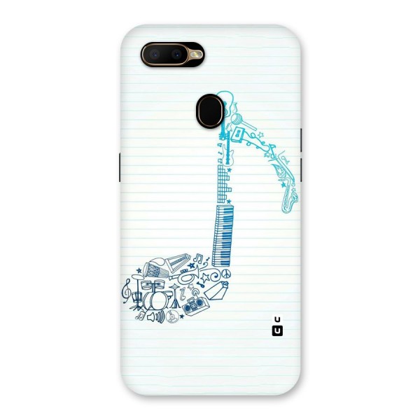 Music Note Design Back Case for Oppo A5s