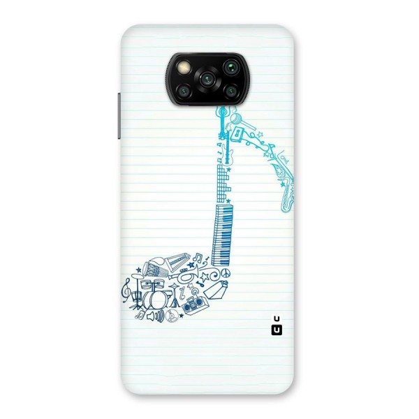Music Note Design Back Case for Poco X3