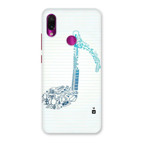 Music Note Design Back Case for Redmi Note 7 Pro