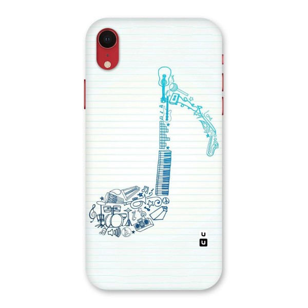 Music Note Design Back Case for iPhone XR