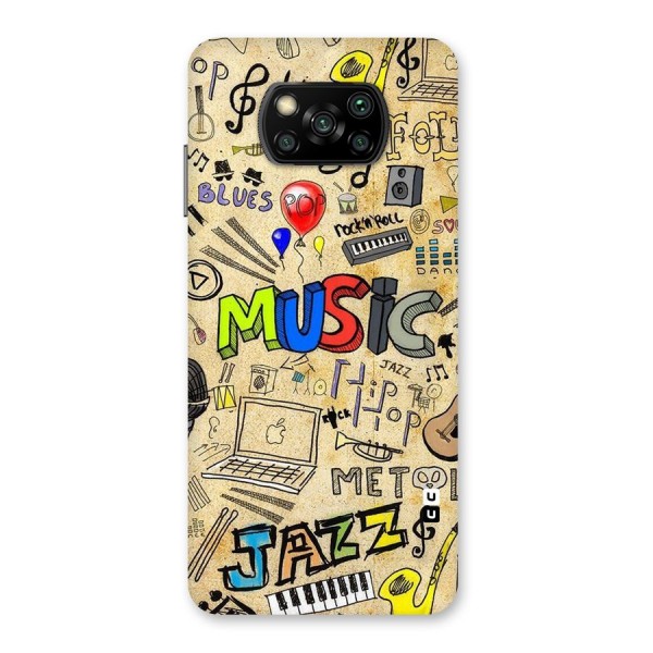 Music Pattern Back Case for Poco X3