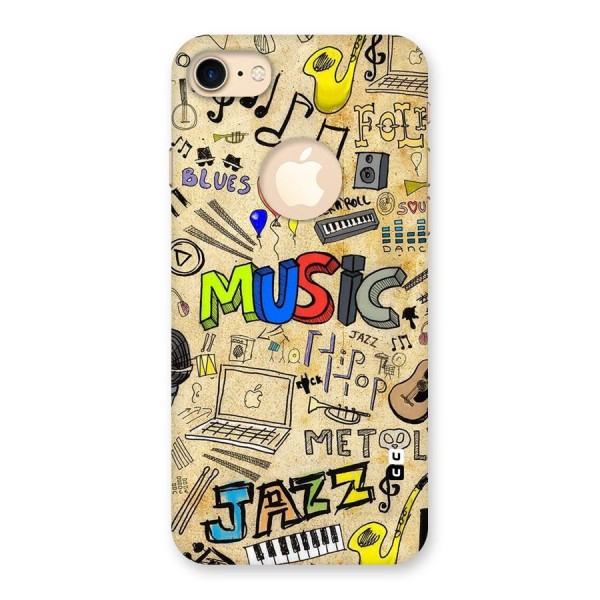 Music Pattern Back Case for iPhone 7 Logo Cut