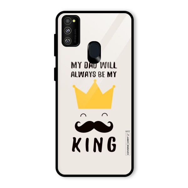 My King Dad Glass Back Case for Galaxy M21