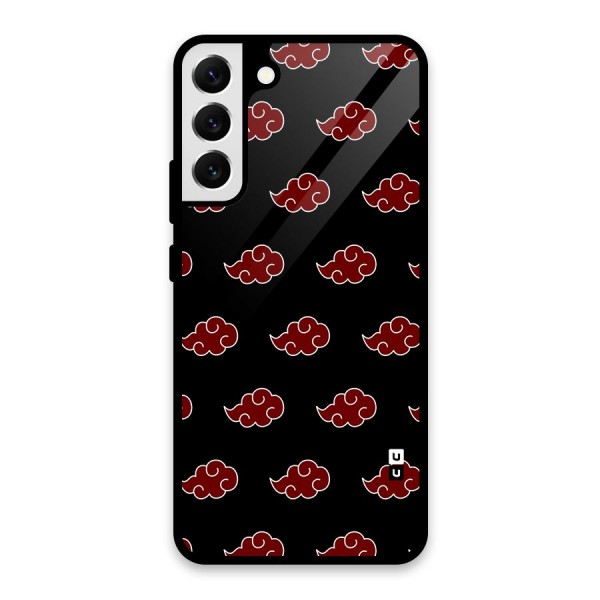 Naruto Akatsuki Pattern Glass Back Case for Galaxy S22 Plus 5G