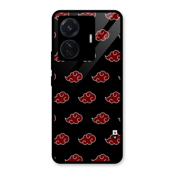 Naruto Akatsuki Pattern Glass Back Case for Vivo T1 Pro