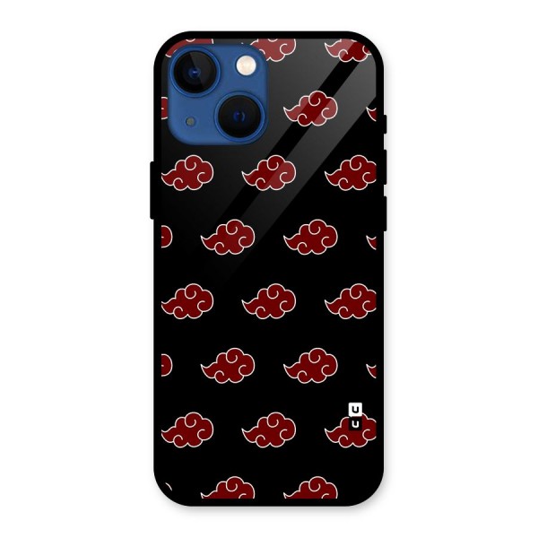 Naruto Akatsuki Pattern Glass Back Case for iPhone 13 Mini