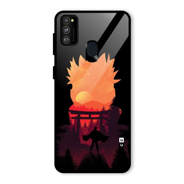 Naruto Anime Sunset Art Glass Back Case for Galaxy M21