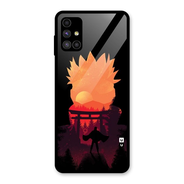 Naruto Anime Sunset Art Glass Back Case for Galaxy M51