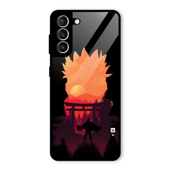Naruto Anime Sunset Art Glass Back Case for Galaxy S21 5G