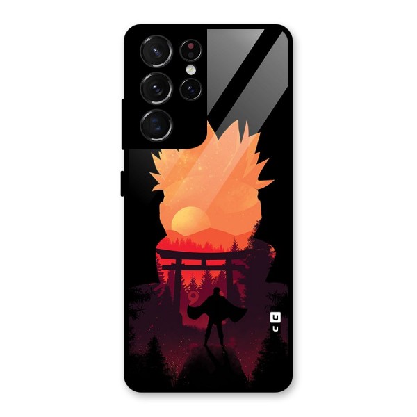 Naruto Anime Sunset Art Glass Back Case for Galaxy S21 Ultra 5G