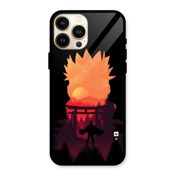 Naruto Anime Sunset Art Glass Back Case for iPhone 13 Pro Max