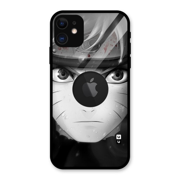 Naruto Monochrome Glass Back Case for iPhone 11 Logo Cut