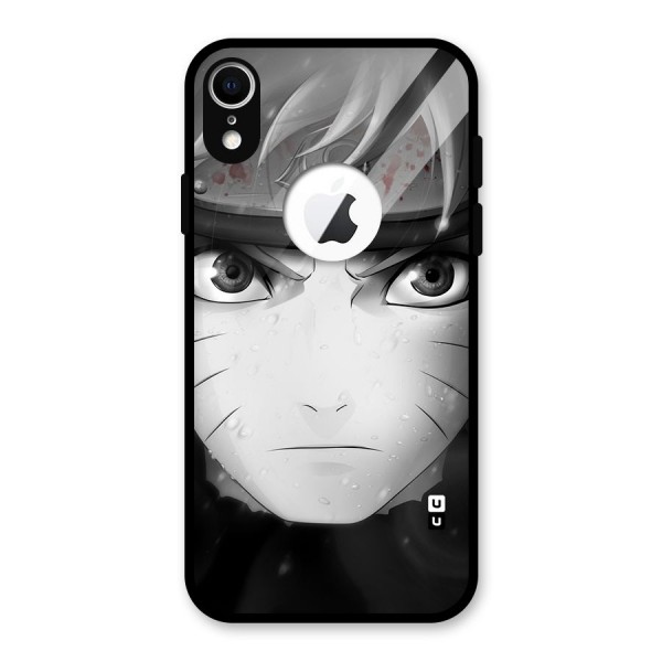 Naruto Monochrome Glass Back Case for iPhone XR Logo Cut