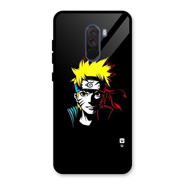 Naruto Pen Sketch Art Glass Back Case for Poco F1